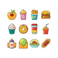 Food and Drink Icon Set Collection for Documents, Websites and Mobile Applications vector