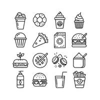 Food and Drink Icon Set Collection for Documents, Websites and Mobile Applications vector