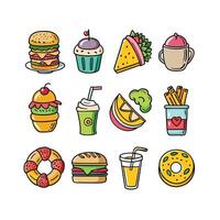Food and Drink Icon Set Collection for Documents, Websites and Mobile Applications vector