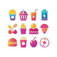 Food and Drink Icon Set Collection for Documents, Websites and Mobile Applications vector
