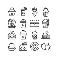 Food and Drink Icon Set Collection for Documents, Websites and Mobile Applications vector