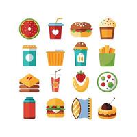 Food and Drink Icon Set Collection for Documents, Websites and Mobile Applications vector