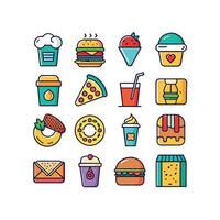Food and Drink Icon Set Collection for Documents, Websites and Mobile Applications vector