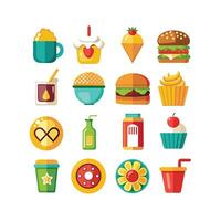 Food and Drink Icon Set Collection for Documents, Websites and Mobile Applications vector