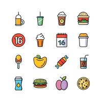 Food and Drink Icon Set Collection for Documents, Websites and Mobile Applications vector