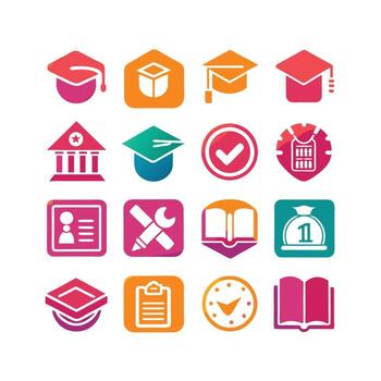 Education Icon Set Collection for Documents, Websites and Mobile Applications vector