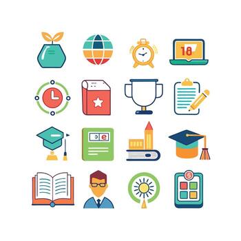 Education Icon Set Collection for Documents, Websites and Mobile Applications vector