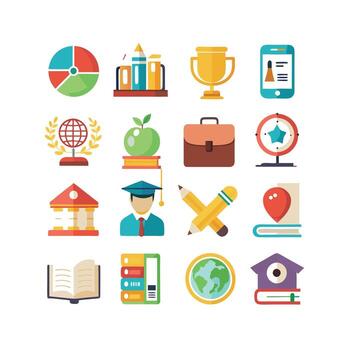 Education Icon Set Collection for Documents, Websites and Mobile Applications vector
