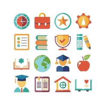 Education Icon Set Collection for Documents, Websites and Mobile Applications vector
