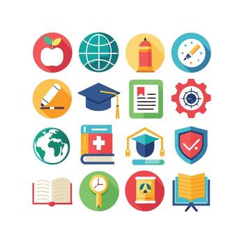 Education Icon Set Collection for Documents, Websites and Mobile Applications vector