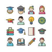 Education Icon Set Collection for Documents, Websites and Mobile Applications vector