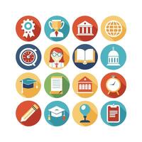 Education Icon Set Collection for Documents, Websites and Mobile Applications vector