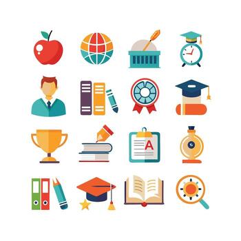Education Icon Set Collection for Documents, Websites and Mobile Applications vector