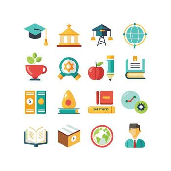 Education Icon Set Collection for Documents, Websites and Mobile Applications vector