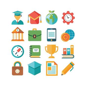 Education Icon Set Collection for Documents, Websites and Mobile Applications vector