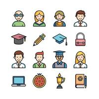 Education Icon Set Collection for Documents, Websites and Mobile Applications vector