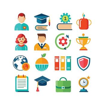 Education Icon Set Collection for Documents, Websites and Mobile Applications vector