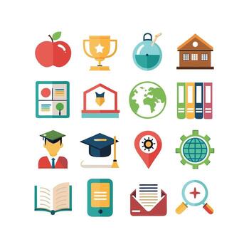 Education Icon Set Collection for Documents, Websites and Mobile Applications vector