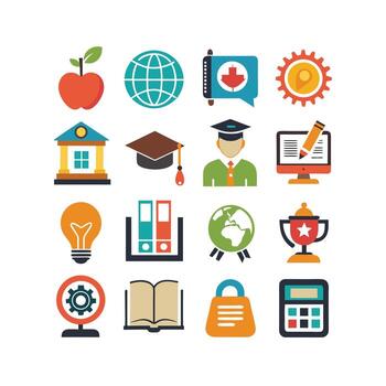 Education Icon Set Collection for Documents, Websites and Mobile Applications vector