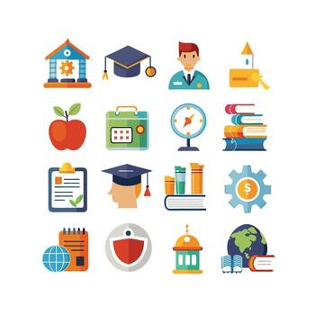 Education Icon Set Collection for Documents, Websites and Mobile Applications vector
