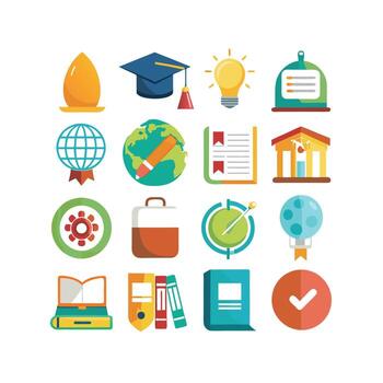 Education Icon Set Collection for Documents, Websites and Mobile Applications vector
