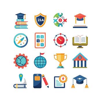 Education Icon Set Collection for Documents, Websites and Mobile Applications vector