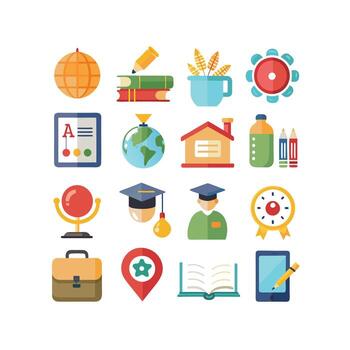 Education Icon Set Collection for Documents, Websites and Mobile Applications vector
