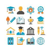 Education Icon Set Collection for Documents, Websites and Mobile Applications vector