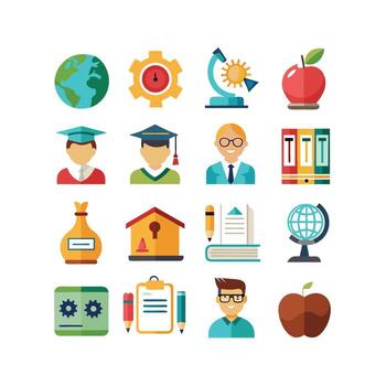 Education Icon Set Collection for Documents, Websites and Mobile Applications vector