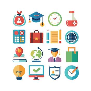 Education Icon Set Collection for Documents, Websites and Mobile Applications vector