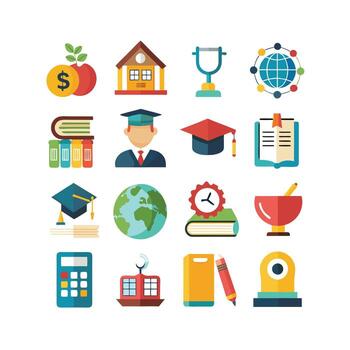 Education Icon Set Collection for Documents, Websites and Mobile Applications vector