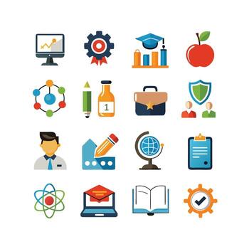 Education Icon Set Collection for Documents, Websites and Mobile Applications vector