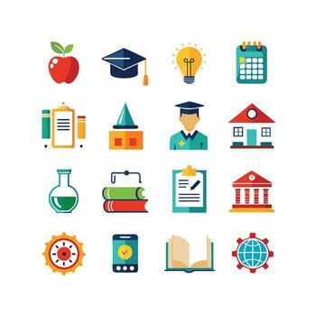 Education Icon Set Collection for Documents, Websites and Mobile Applications vector