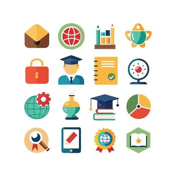 Education Icon Set Collection for Documents, Websites and Mobile Applications vector