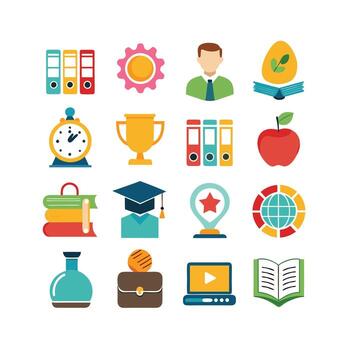Education Icon Set Collection for Documents, Websites and Mobile Applications vector