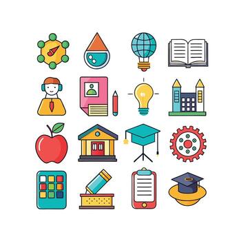 Education Icon Set Collection for Documents, Websites and Mobile Applications vector