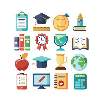 Education Icon Set Collection for Documents, Websites and Mobile Applications vector