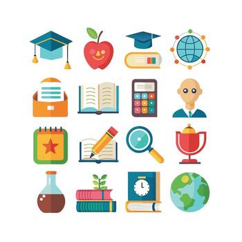 Education Icon Set Collection for Documents, Websites and Mobile Applications vector