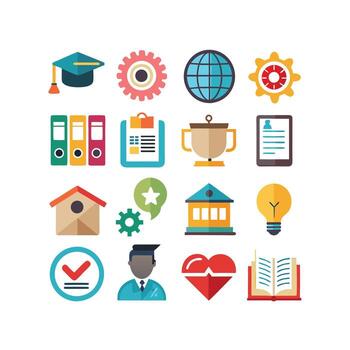 Education Icon Set Collection for Documents, Websites and Mobile Applications vector