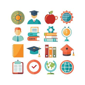 Education Icon Set Collection for Documents, Websites and Mobile Applications vector
