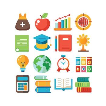 Education Icon Set Collection for Documents, Websites and Mobile Applications vector