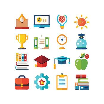 Education Icon Set Collection for Documents, Websites and Mobile Applications vector
