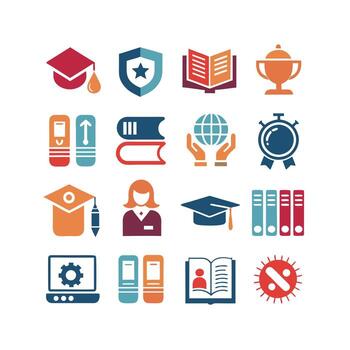 Education Icon Set Collection for Documents, Websites and Mobile Applications vector