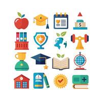 Education Icon Set Collection for Documents, Websites and Mobile Applications vector