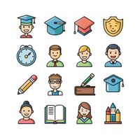 Education Icon Set Collection for Documents, Websites and Mobile Applications vector