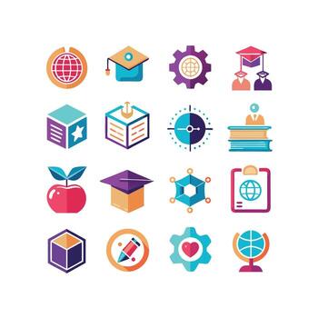 Education Icon Set Collection for Documents, Websites and Mobile Applications vector