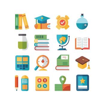 Education Icon Set Collection for Documents, Websites and Mobile Applications vector