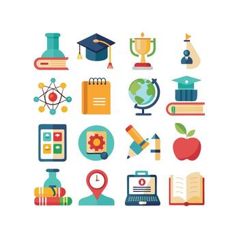 Education Icon Set Collection for Documents, Websites and Mobile Applications vector