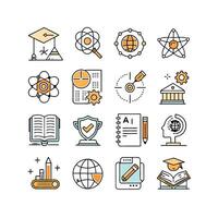 Education Icon Set Collection for Documents, Websites and Mobile Applications vector