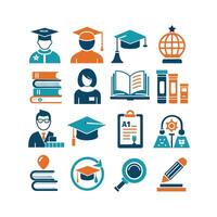 Education Icon Set Collection for Documents, Websites and Mobile Applications vector